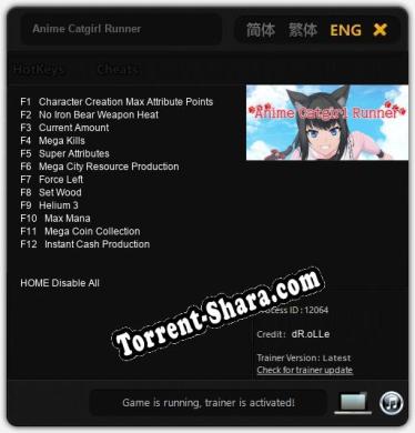 Anime Catgirl Runner: Трейнер +12 [v1.2]