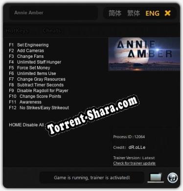 Трейнер для Annie Amber [v1.0.8]