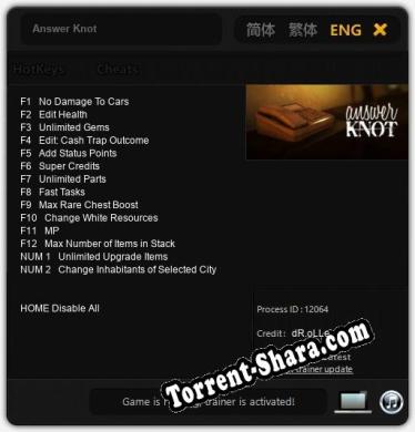 Answer Knot: Трейнер +14 [v1.4]
