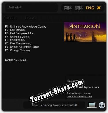 AntharioN: Читы, Трейнер +8 [CheatHappens.com]