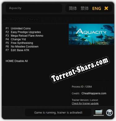 Aquacity: Читы, Трейнер +7 [CheatHappens.com]