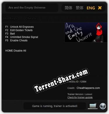 Трейнер для Ara and the Empty Universe [v1.0.4]