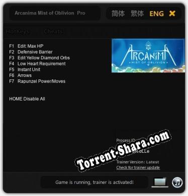 Трейнер для Arcanima Mist of Oblivion  Prologue [v1.0.8]