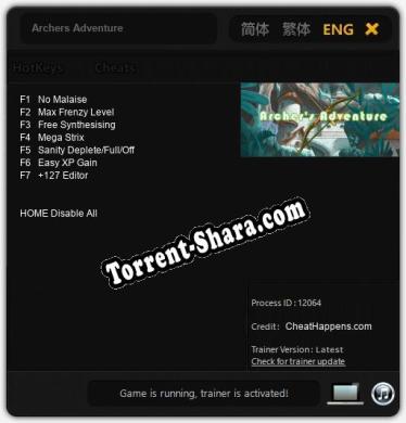 Archers Adventure: Читы, Трейнер +7 [CheatHappens.com]