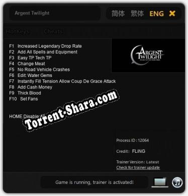 Argent Twilight: Читы, Трейнер +10 [FLiNG]