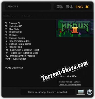 ARKOS 2: Трейнер +13 [v1.2]