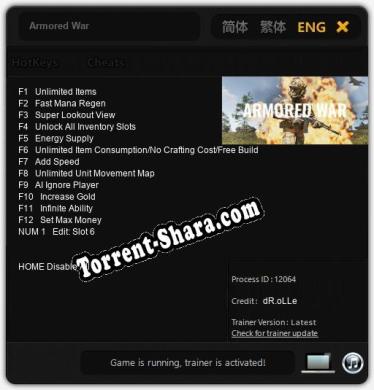 Armored War: Трейнер +13 [v1.1]
