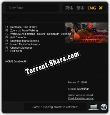 Трейнер для Army Rage [v1.0.1]