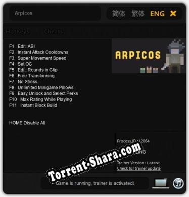 Трейнер для Arpicos [v1.0.1]