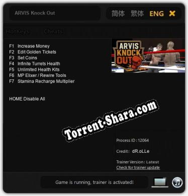 ARVIS Knock Out: ТРЕЙНЕР И ЧИТЫ (V1.0.60)