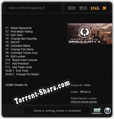 Ashes of the Singularity II: Читы, Трейнер +14 [dR.oLLe]