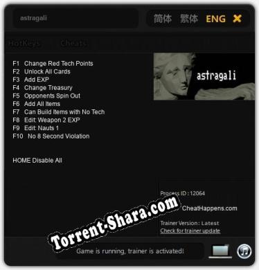 astragali: Трейнер +10 [v1.5]