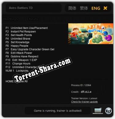 Astro Battlers TD: Трейнер +13 [v1.6]