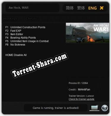 Aw Heck, WAR: Читы, Трейнер +6 [MrAntiFan]
