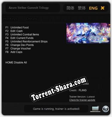 Azure Striker Gunvolt Trilogy Enhanced: Читы, Трейнер +8 [FLiNG]