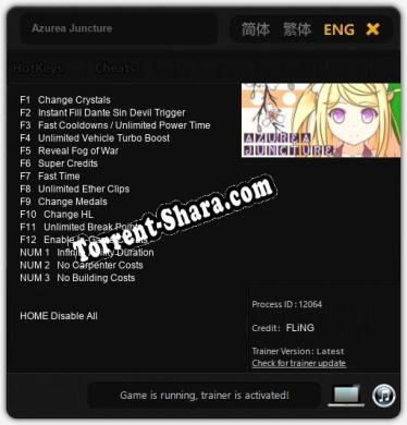 Трейнер для Azurea Juncture [v1.0.4]