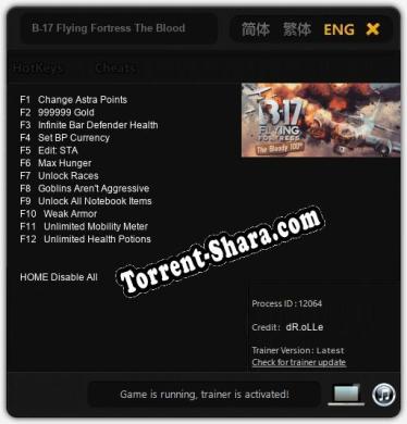 B-17 Flying Fortress The Bloody 100th: Трейнер +12 [v1.5]