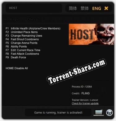 HOST: Читы, Трейнер +9 [FLiNG]