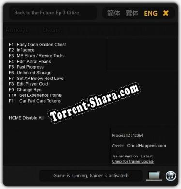 Трейнер для Back to the Future Ep 3 Citizen Brown [v1.0.9]