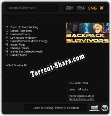 Backpack Survivors: ТРЕЙНЕР И ЧИТЫ (V1.0.7)