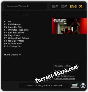 Трейнер для Backroom Warfare II [v1.0.4]