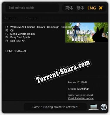 Трейнер для Bad animals rabbit [v1.0.6]