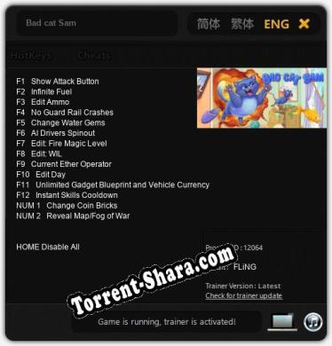 Трейнер для Bad cat Sam [v1.0.5]