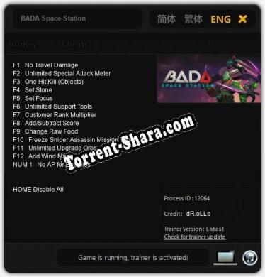 BADA Space Station: Трейнер +13 [v1.8]