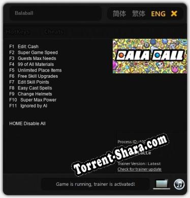 Трейнер для Balaball [v1.0.1]