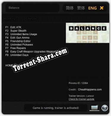 Balance: ТРЕЙНЕР И ЧИТЫ (V1.0.75)