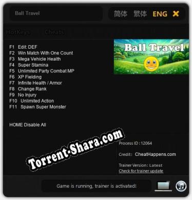 Ball Travel: ТРЕЙНЕР И ЧИТЫ (V1.0.48)
