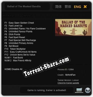 Ballad of The Masked Bandits: ТРЕЙНЕР И ЧИТЫ (V1.0.54)