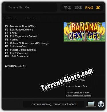 Banana Next Gen: ТРЕЙНЕР И ЧИТЫ (V1.0.76)