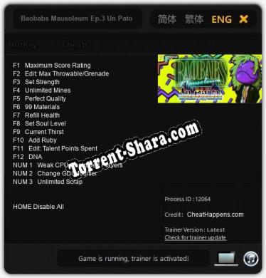 Baobabs Mausoleum Ep.3 Un Pato en Muertoburgo: ТРЕЙНЕР И ЧИТЫ (V1.0.96)