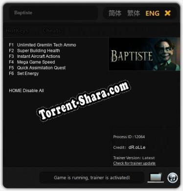 Baptiste: Читы, Трейнер +6 [dR.oLLe]