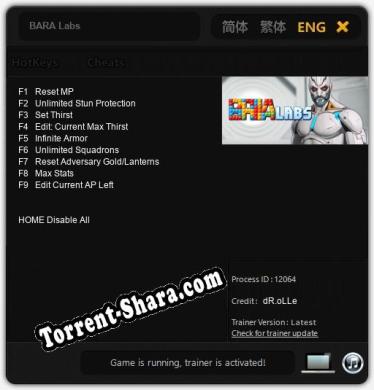 BARA Labs: Читы, Трейнер +9 [dR.oLLe]