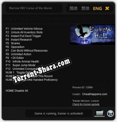 Barrow Hill Curse of the Ancient Circle: Читы, Трейнер +15 [CheatHappens.com]