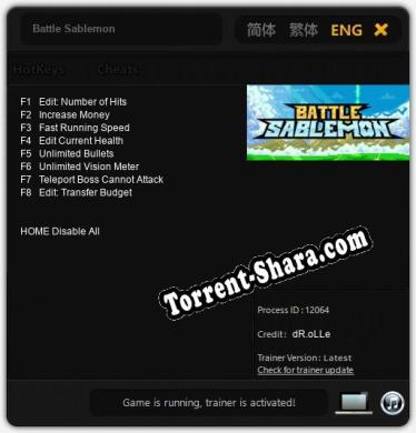 Battle Sablemon: ТРЕЙНЕР И ЧИТЫ (V1.0.91)