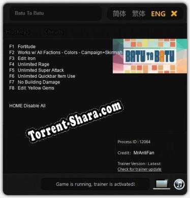 Batu Ta Batu: Трейнер +8 [v1.3]