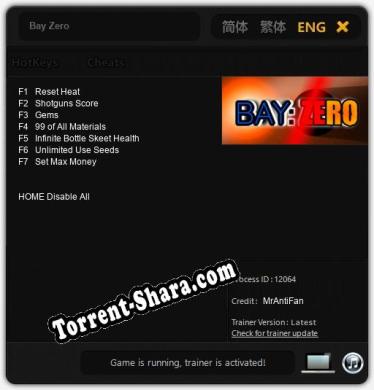 Трейнер для Bay Zero [v1.0.2]