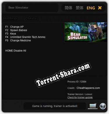 Bear Simulator: Читы, Трейнер +5 [CheatHappens.com]