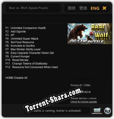 Bear vs. Wolf Jigsaw Puzzle: Трейнер +12 [v1.2]