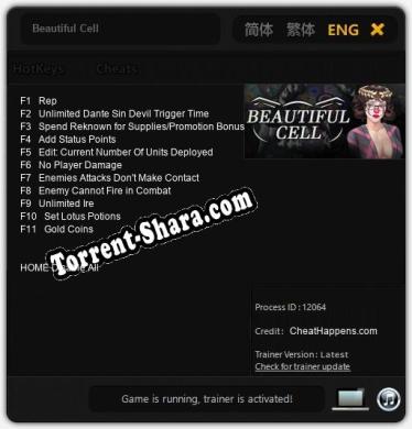 Трейнер для Beautiful Cell [v1.0.9]