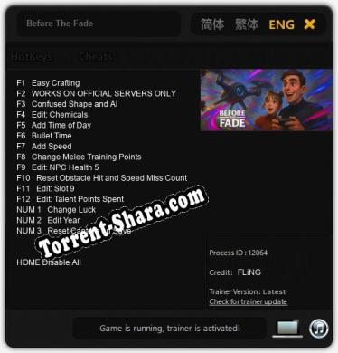 Before The Fade: ТРЕЙНЕР И ЧИТЫ (V1.0.21)