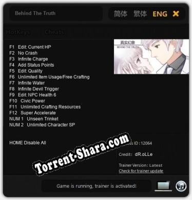 Трейнер для Behind The Truth [v1.0.3]