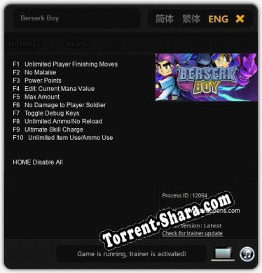 Berserk Boy: Читы, Трейнер +10 [CheatHappens.com]