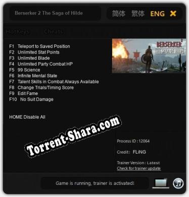 Berserker 2 The Saga of Hilde: Трейнер +10 [v1.2]