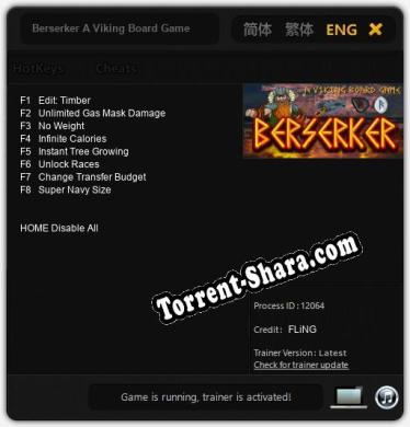Berserker A Viking Board Game: Трейнер +8 [v1.9]