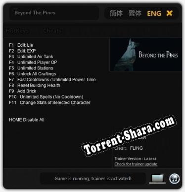 Трейнер для Beyond The Pines [v1.0.2]