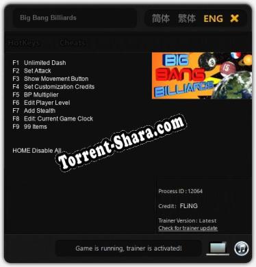 Big Bang Billiards: Читы, Трейнер +9 [FLiNG]
